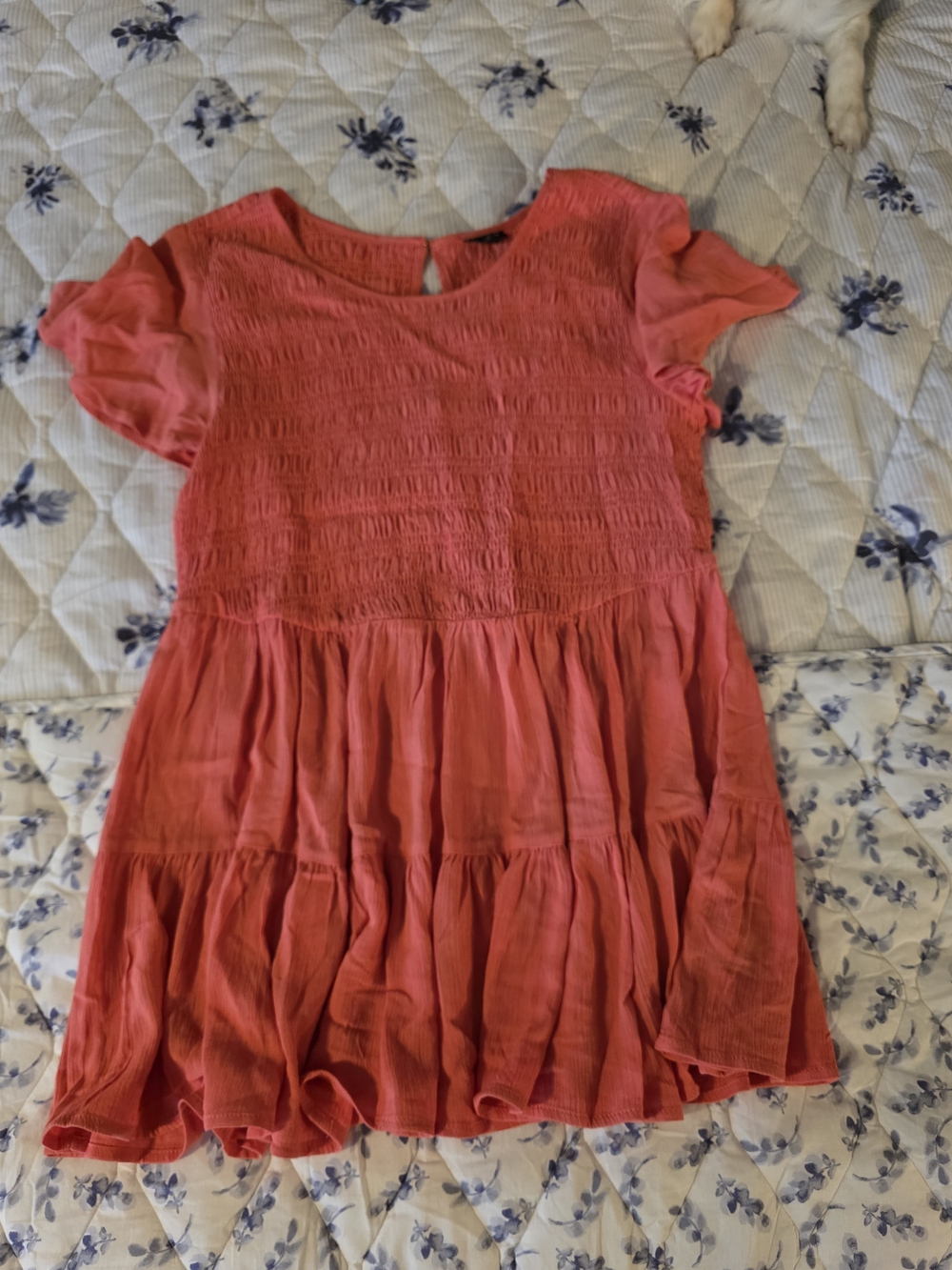 torrid Coral Pink Smocked Tiered Blouse